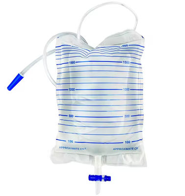 Disposable Medical 1000ml Adult Urine Collection Bag With T Valve