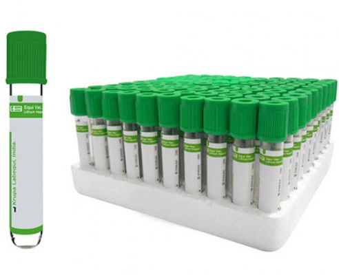 100Ppcs/box 5ml Heparin Tube Serum Blood Collection Tube Green Cap Grass / PET Material