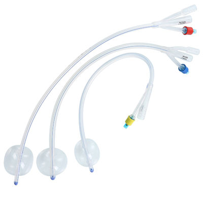 Disposable Medical 100% Silicone Medical 2 Way Or 3 Way Urinary Tube Silicone Foley Cateter