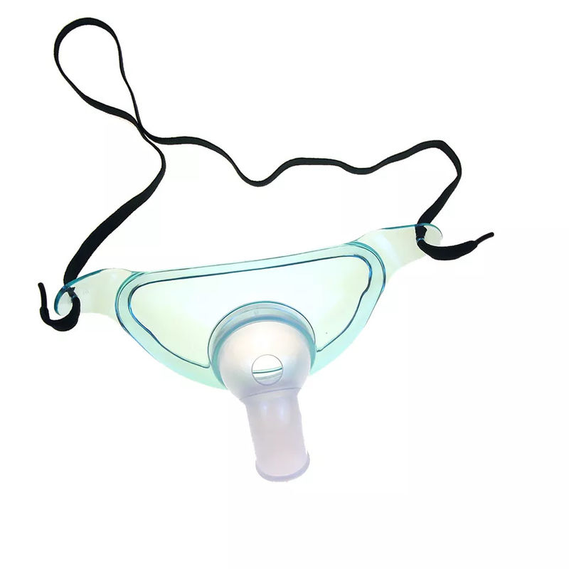 Disposable PVC Transparent Green Medical Oxygen Mask Hospital Tracheostomy Mask