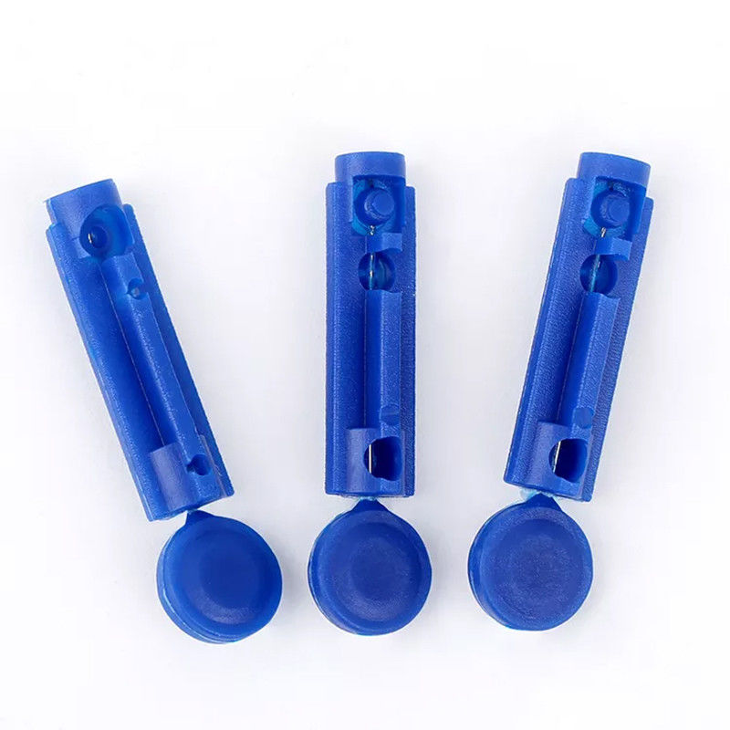 Disposable Blue Plastic Twist Handle Tiny Touch 28 Gauge Blood Lancet Rapid Test Kits