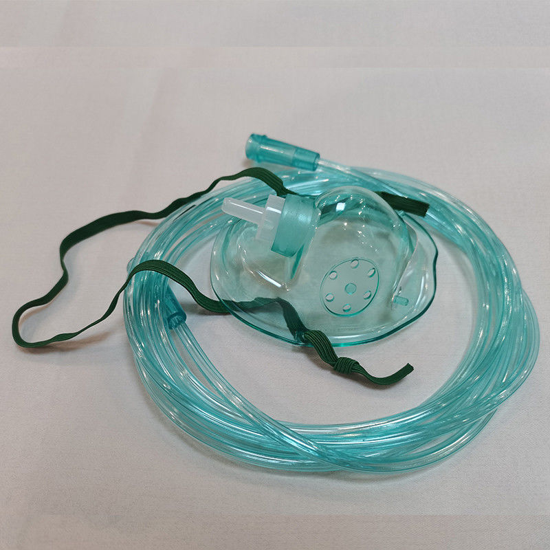 Medical PVC M Green Portable Oxygen Mask With Connecting Tube