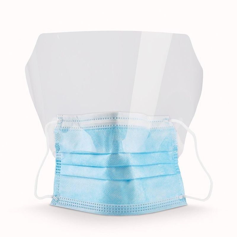Single Use Face Mask With Protective Shield Protection Eye Visors Medical Mask