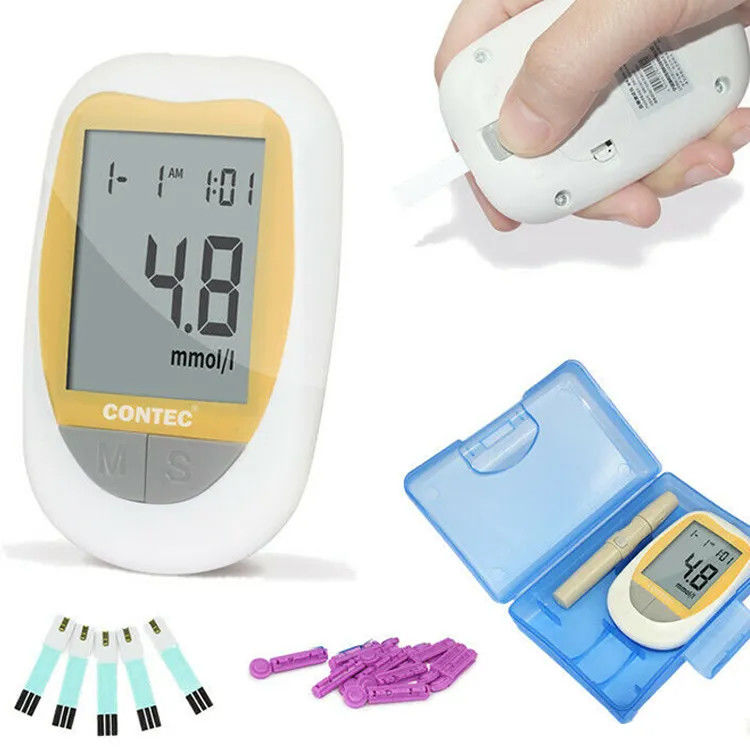 Diabetic Household Monitor Blood Sugar Glucometer 50 Strips Needles Lancets