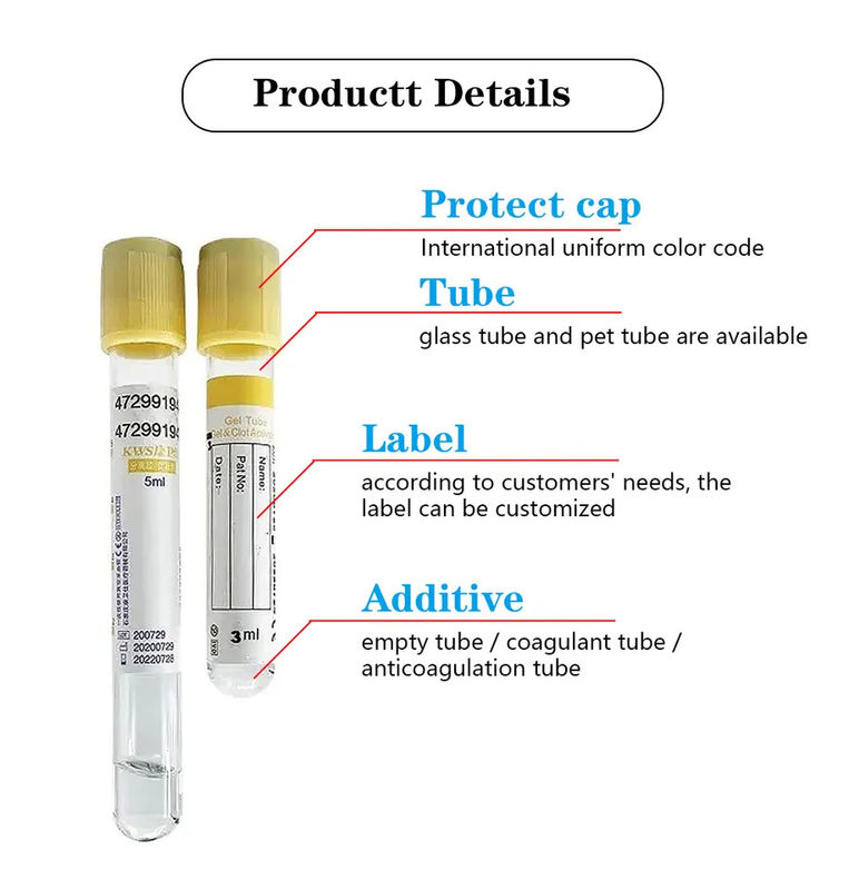 4ml Pro Coagulation Tube Type PET Or Glass Material Sterilized Vacuum Blood Collection Tube