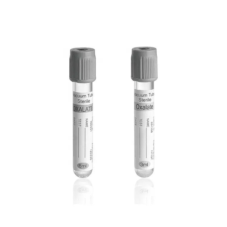 Sterilized Vacuum Blood Collection Glucose Tube Grey Disposable Medical Products