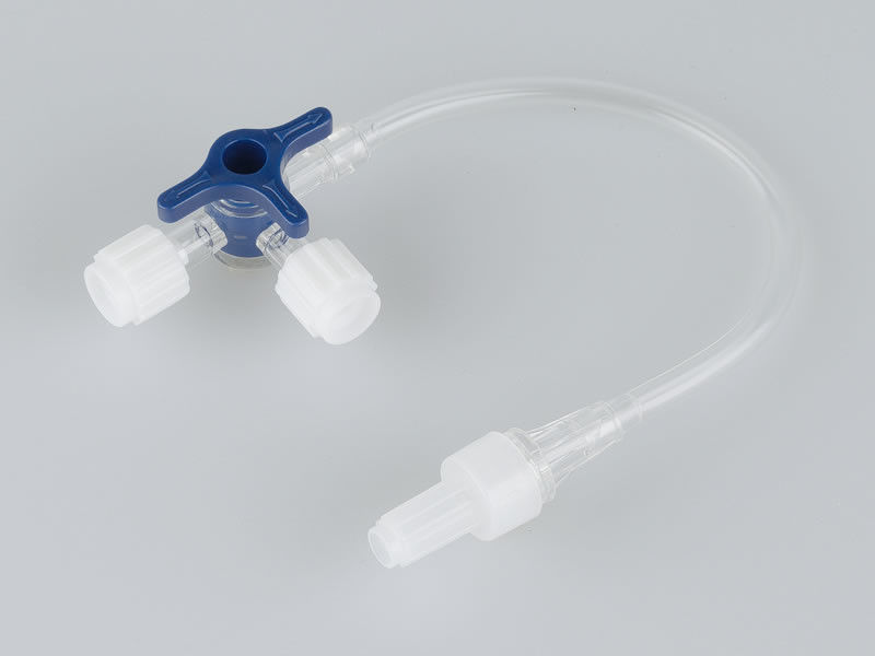 Transparent 3 Way Stopcock with Luer Lock and 10 cm Extension Tube