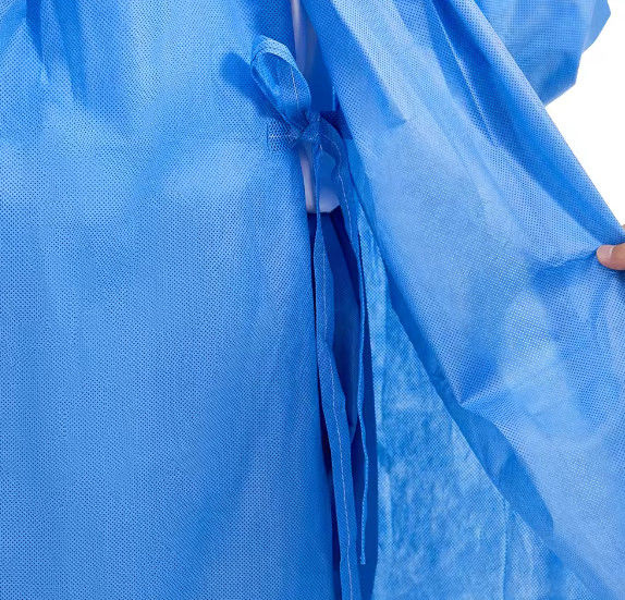 Custom Disposable Sterile Reinforced Surgical Grown With Hand Towel Blue / Dark Blue