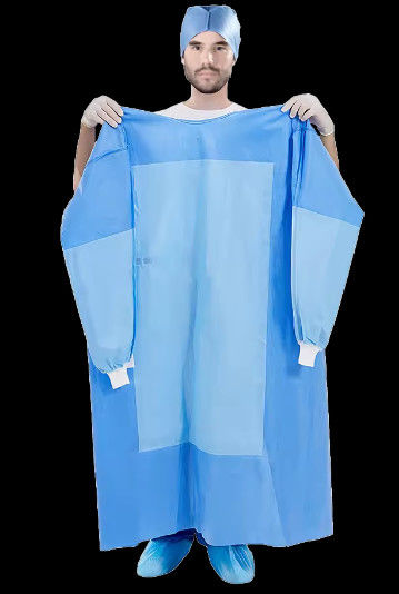 Custom Disposable Sterile Reinforced Surgical Grown With Hand Towel Blue / Dark Blue