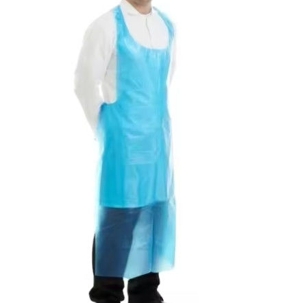 110x70cm Disposable PE Apron For Adult White / Blue With Header Available