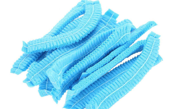 100 Pieces Disposable Non Woven Mob Caps Hairnets Head Cover 18-24" Double Elastic With 4 Colors