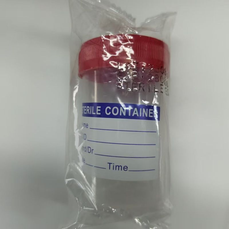 Urine Container Sterile Sample Specimen Cup With Label 15ml-120ml Sterile Urine Container