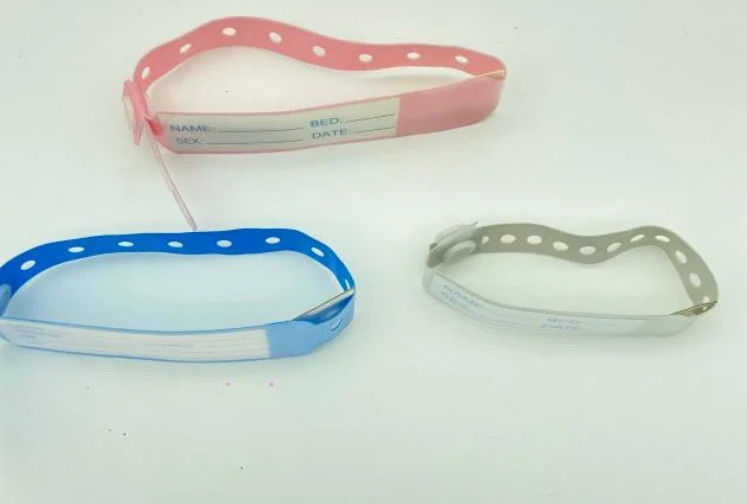 One Time Use Hospital Plastic Bracelets Medical Disposable PVC Patient Identification Wristbands