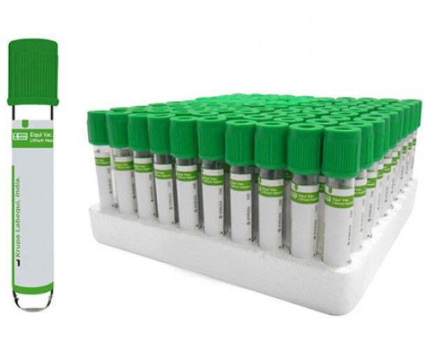 100Ppcs/box 5ml Heparin Tube Serum Blood Collection Tube Green Cap Grass / PET Material