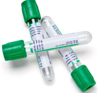 100Ppcs/box 5ml Heparin Tube Serum Blood Collection Tube Green Cap Grass / PET Material