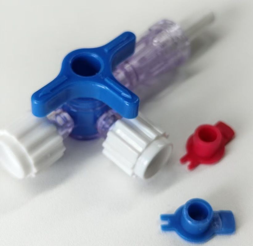 Disposable Hospital Supply Medical Three Way Valve 3-Way Stopcocks With Luer Connections With Screw Cap