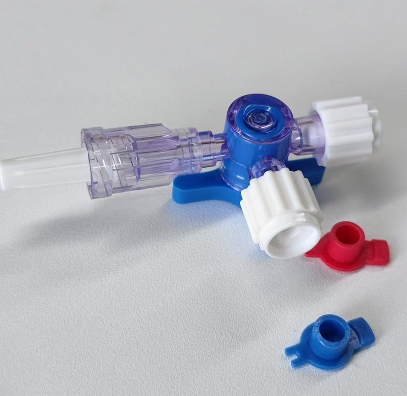 Disposable Hospital Supply Medical Three Way Valve 3-Way Stopcocks With Luer Connections With Screw Cap