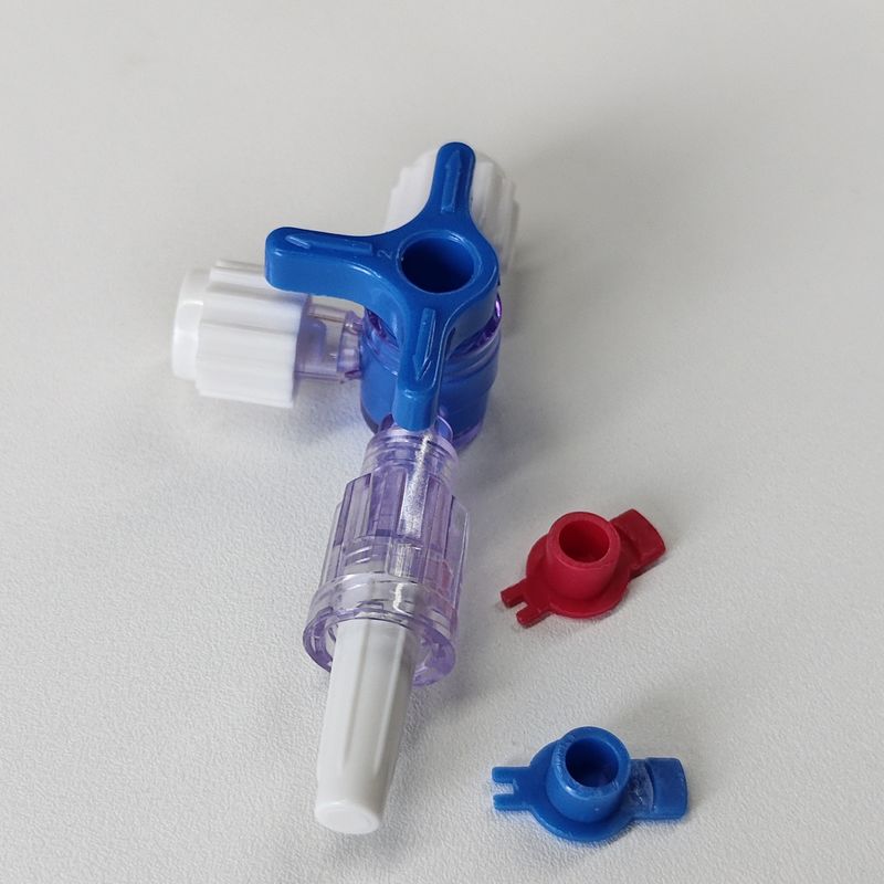 Disposable Hospital Supply Medical Three Way Valve 3-Way Stopcocks With Luer Connections With Screw Cap