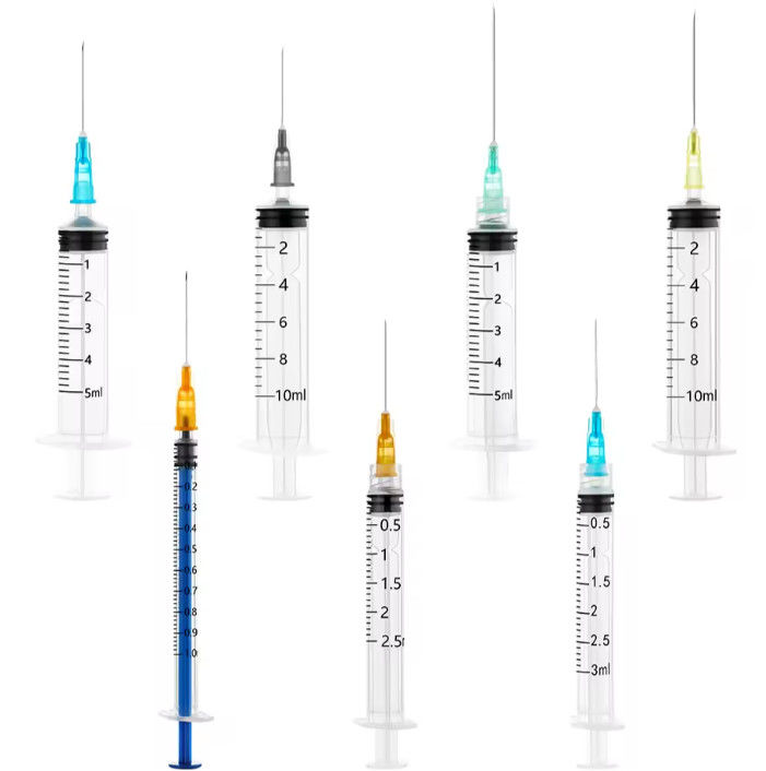 1ml 3 Ml 5ml 10ml 20ml 60ml Disposable Plastic Luer Lock Syringes With Needle
