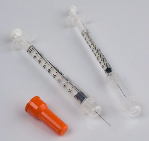 Sterile Safety Insulin Syringe 1ml 0.5ml 0.3ml Medical Disposable Syringe Insuline Needle Syringes With Orange Top