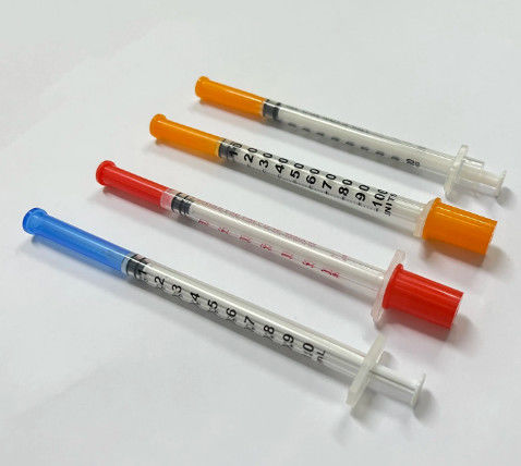 Sterile Safety Insulin Syringe 1ml 0.5ml 0.3ml Medical Disposable Syringe Insuline Needle Syringes With Orange Top