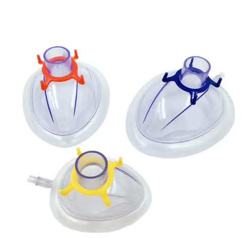 CE Approved Disposable Adult Air Cushion PVC Anesthesia Mask With Cushion For Face