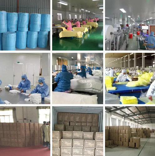Reinforcement Blue Surgical Gown Disposable Plastic isolation Gowns Waterproof Plastic Apron With fast shipments