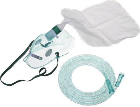 Non Rebreathing Pvc High Concentration Blue Adult Oxygen Mask With Rebreathing Bag To Breathing Machine