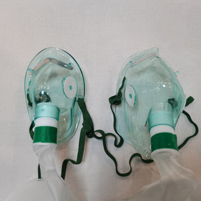 Non Rebreathing Pvc High Concentration Blue Adult Oxygen Mask With Rebreathing Bag To Breathing Machine