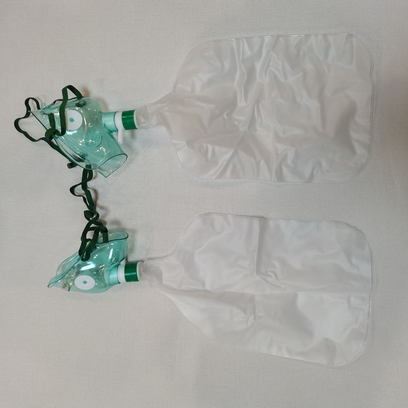 Non Rebreathing Pvc High Concentration Blue Adult Oxygen Mask With Rebreathing Bag To Breathing Machine