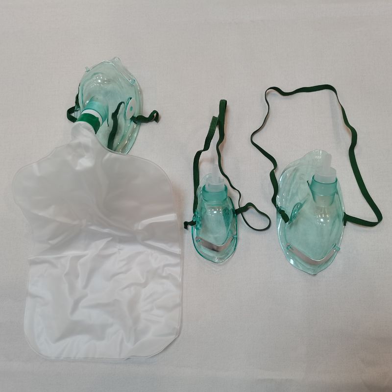Non Rebreathing Pvc High Concentration Blue Adult Oxygen Mask With Rebreathing Bag To Breathing Machine