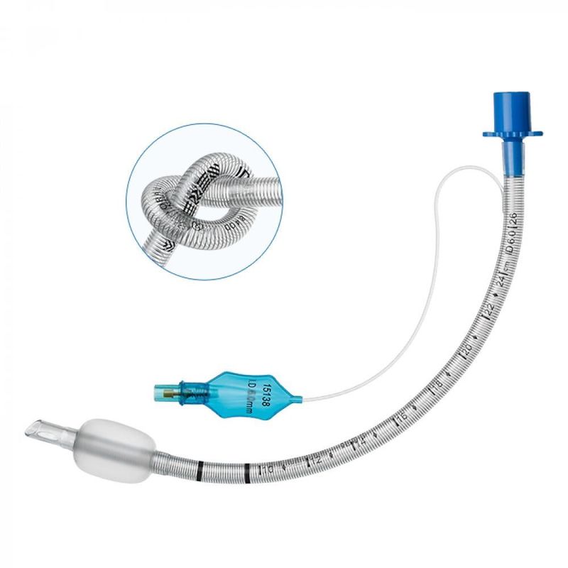 3mm-9mm Medical PVC Reinforced Cuffed Endotracheal Tube With A Spiral Wire