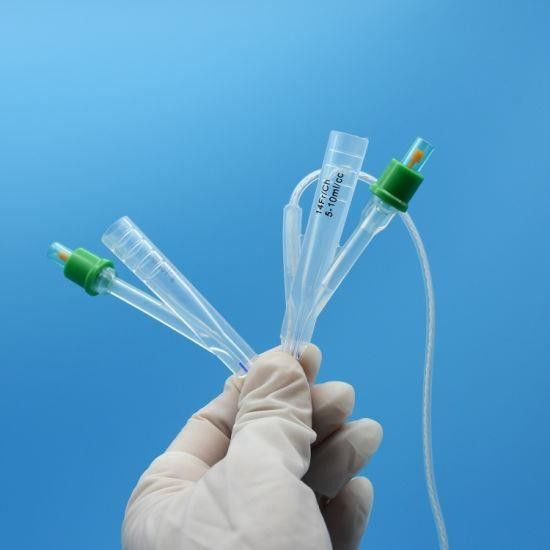 Medical Disposable Silicone Foley Ureter Catheter 2 Way Adult With Temperature Sensor