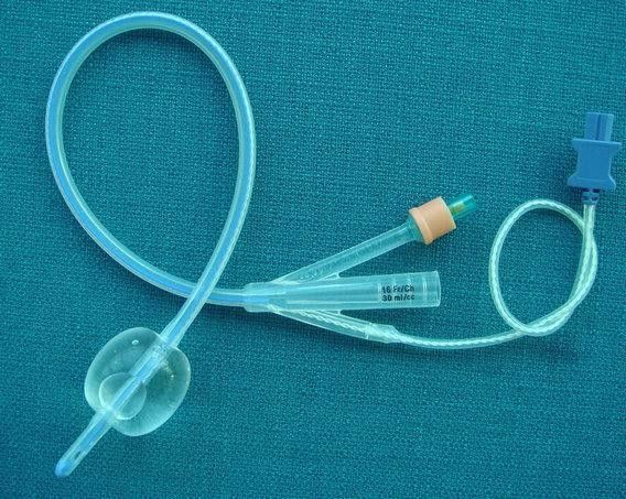 Medical Disposable Silicone Foley Ureter Catheter 2 Way Adult With Temperature Sensor