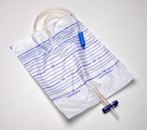 750ml 1500ml 2000ml PVC Film T-tap Outlet Disposable Medical Urology Urine Drainage Bag With Anti-reflux Valve
