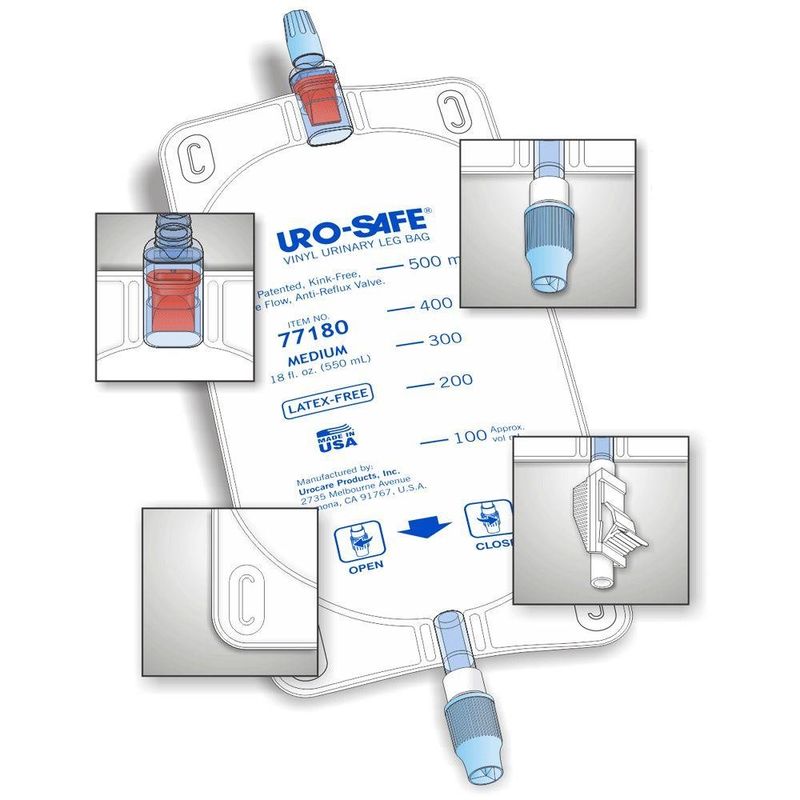 Medical Disposable Urine Leg Bag Foley Catheter Leg Bag 600ml 750ml 1000ml
