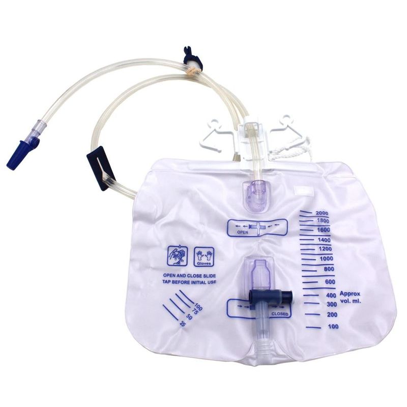 Professional 2000ml Adult Valve Luxury Urine Bag With Anti-reflux