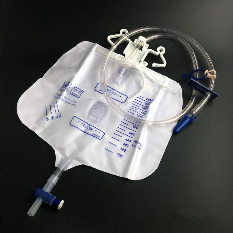 Professional 2000ml Adult Valve Luxury Urine Bag With Anti-reflux